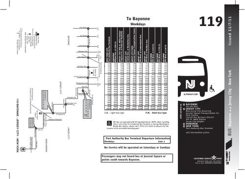 119 Bus Route - Central Avenue Special Improvement District