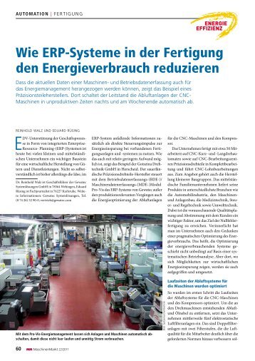 Wie ERP-Systeme in der Fertigung  den ... - Gewatec