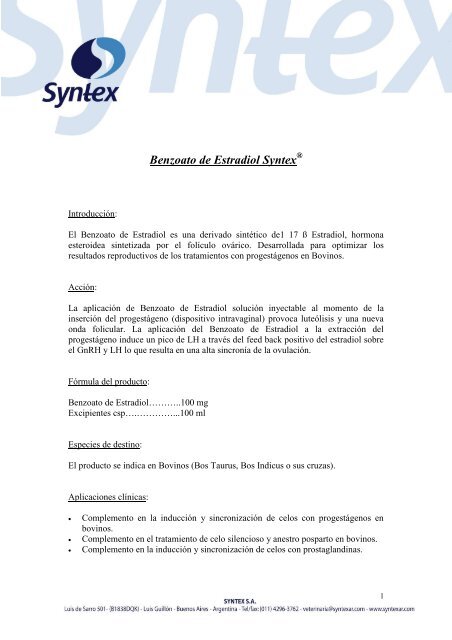 Ficha TÃ©cnica Benzoato de Estradiol SyntexÂ®.pdf