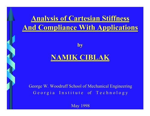 Analysis of Cartesian Stiffness And Compliance With ... - helix