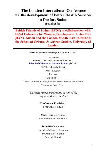 To download the full brochure (.pdf format) - Sudan Studies Society ...