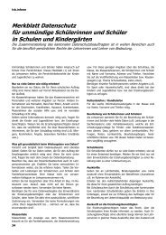 Merkblatt Datenschutz für Schülerinnen und Schüler - Lehrerinnen