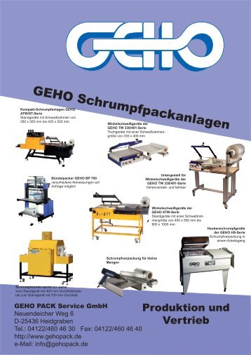 GEHO Schrumpfpackanlagen - GEHO PACK Service GmbH