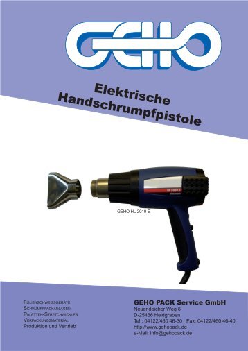 Elektrische Handschrumpfpistole - GEHO PACK Service GmbH