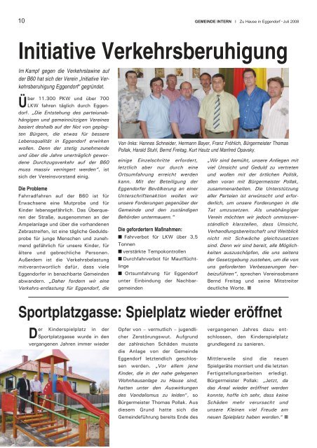 Finanzierung gesichert Seiten 6/7 - Gemeinde Eggendorf