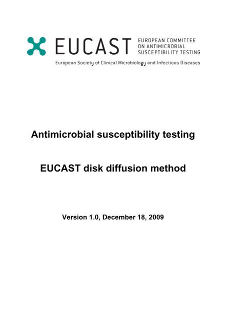 Antimicrobial susceptibility testing EUCAST disk diffusion method