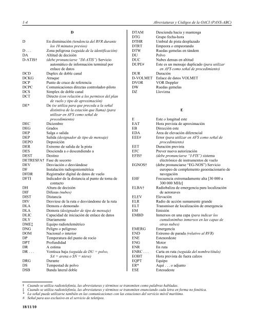 Abreviaturas y cÃ³digos de la OACI - ICAO