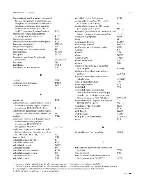 Abreviaturas y cÃ³digos de la OACI - ICAO