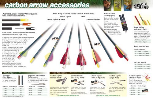Wide Array of Game Tracker Carbon Arrow Shafts