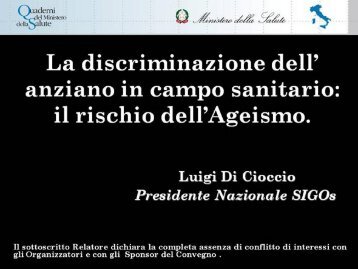 Dr. Luigi Di Cioccio - Quaderni del Ministero della Salute