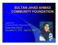 SULTAN JIHAD AHMAD COMMUNITY FOUNDATION - It's About Time
