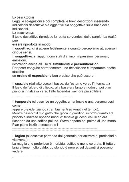 Descrizioni - Maestra Sabry