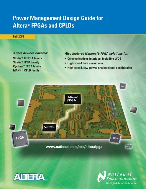 Power Management Design Guide for AlteraÂ® FPGAs and CPLDs ...