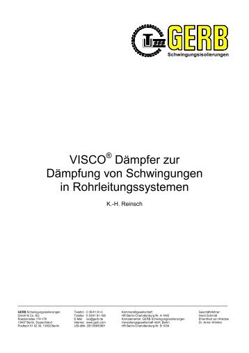 VISCO Dämpfer zur Dämpfung von Schwingungen in - bei GERB