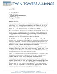 Twin Towers Alliance Letter to the GSA Administrator - The Twin ...