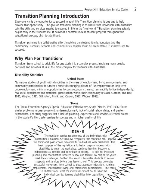 Transition Inventory Manual - Region 13