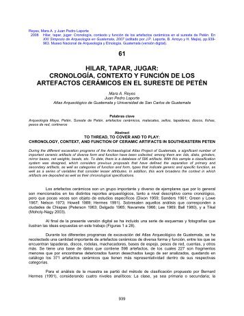 61 hilar, tapar, jugar: cronologÃ­a, contexto y ... - Asociacion Tikal