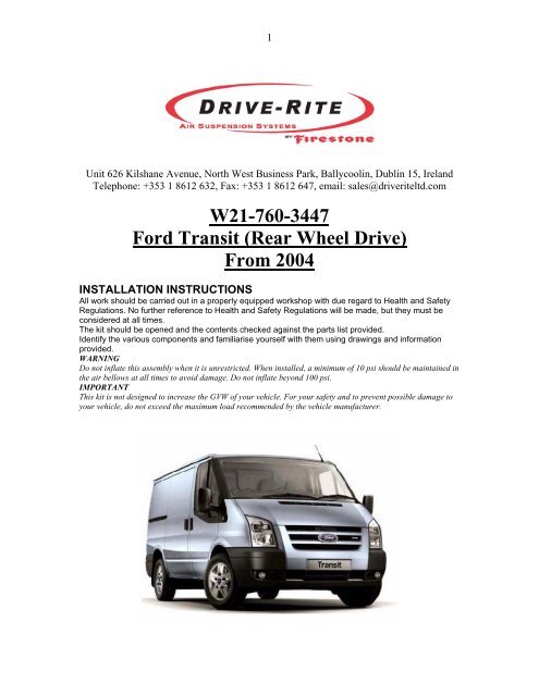 is the ford transit rear wheel drive
