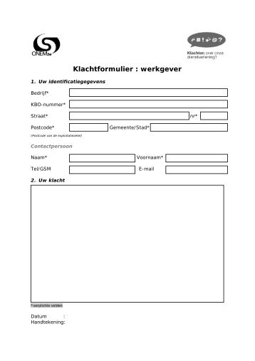 Download de papieren versie van het klachtenformulier voor ...