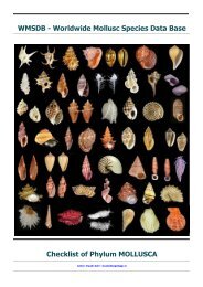 WMSDB - Worldwide Mollusc Species Data Base Checklist of Phylum MOLLUSCA