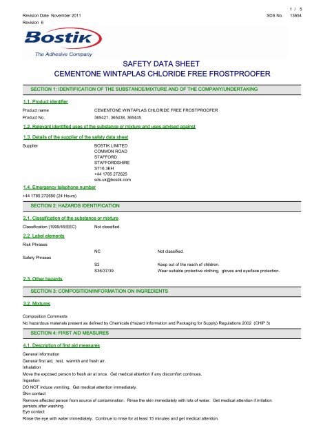 842735 COSHH Datasheet (PDF) - Travis Perkins