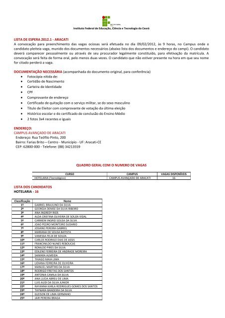 CAMPUS ARACATI (pdf) - IFCE