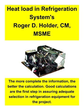 Heat Load in Refrigeration Systems