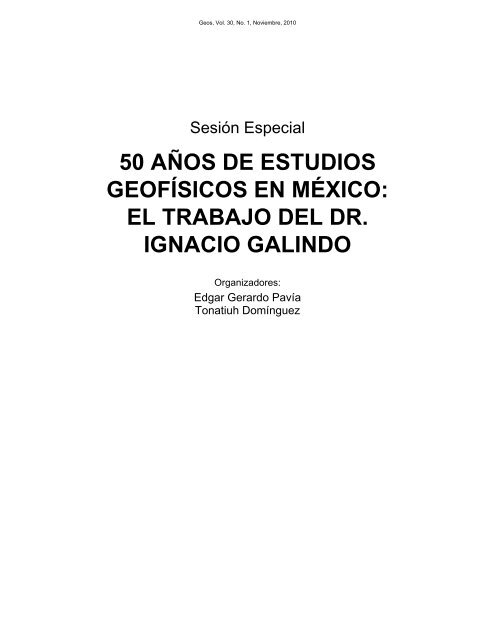Libro de ResÃºmenes - UniÃ³n Geofisica Mexicana AC