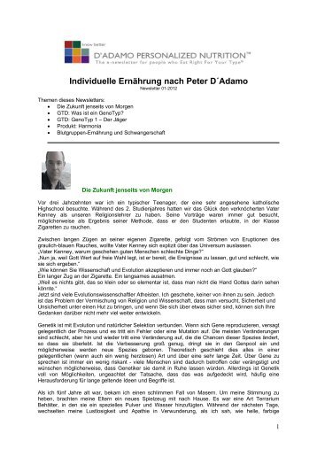 Individuelle Ernährung nach Peter D´Adamo - 4 Blutgruppen ...