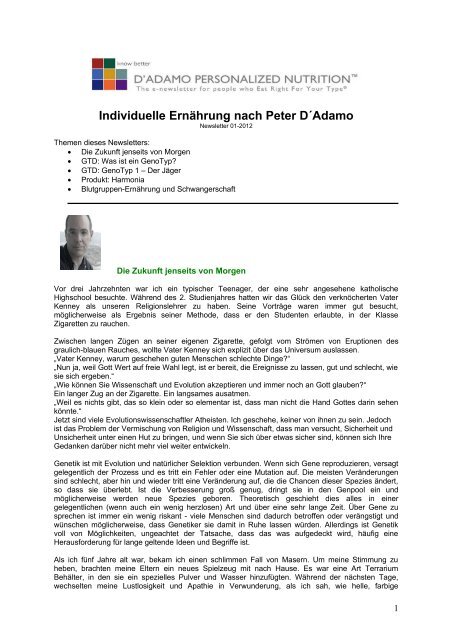 Individuelle Ernährung nach Peter D´Adamo - 4 Blutgruppen ...