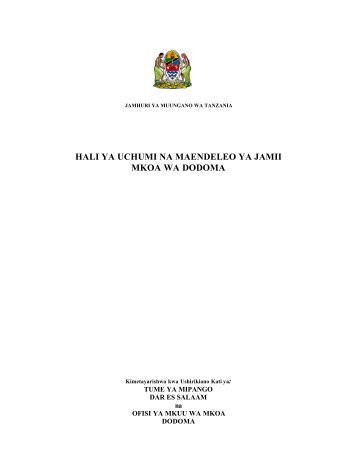 hali ya uchumi na maendeleo ya jamii mkoa wa dodoma - Tanzania ...