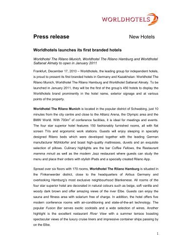 Press Release - Worldhotels
