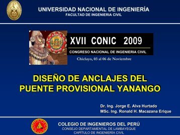 DiseÃ±o de Anclajes del Puente Provisional Yanango - Dr. Ing. Jorge ...