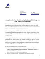 ebrary Launches New eBook Ordering Platform (eBOP), Integrates ...