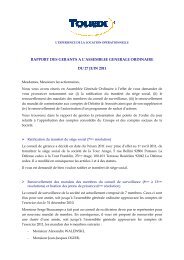 Rapport Ã  l'assemblÃ©e gÃ©nÃ©rale ordinaire - Touax