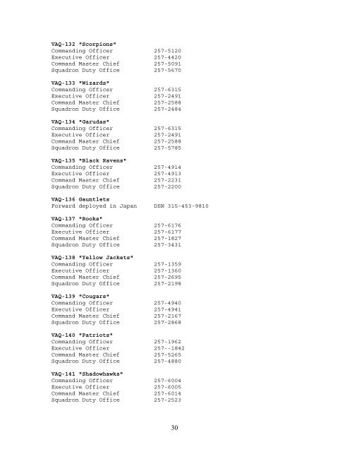 NAS Whidbey Island 2009/2010 Telephone Directory - CNIC