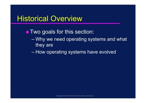 Operating Systems - David Vernon