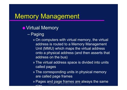 Operating Systems - David Vernon