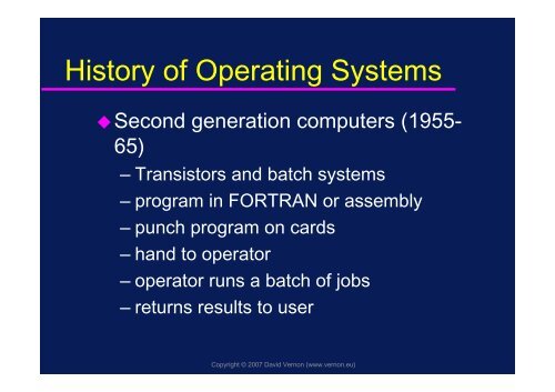 Operating Systems - David Vernon