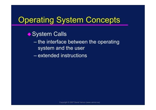 Operating Systems - David Vernon