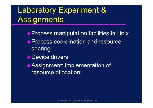 Operating Systems - David Vernon