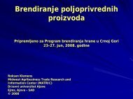 Brendiranje poljoprivrednih proizvoda - Center for Agricultural and ...