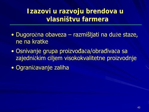 Brendiranje poljoprivrednih proizvoda - Center for Agricultural and ...