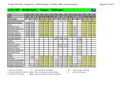 Linie 760: Wolferstadt - Hagau - Oettingen - VDR