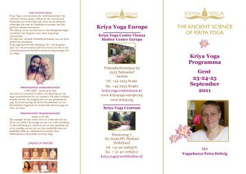 Kriya Yoga Europe THE ANCIENT SCIENCE OF KRIYA YOGA Kriya ...