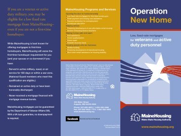 Operation New Home Brochure - Maine State Housing Authority