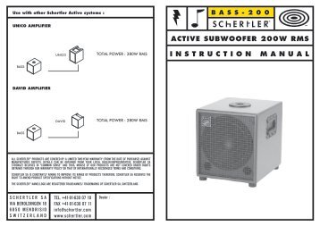 active subwoofer 200w rms instructionmanual - Schertler