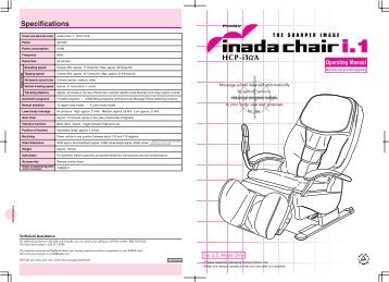 HCP-i1A User's Manual - Inada Massage Chairs