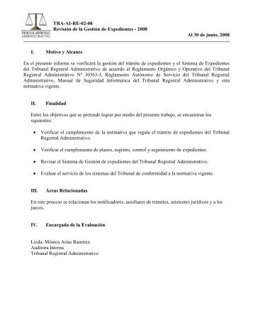 Iinforme Auditoría - Revisión Expedientes-2008.pdf - Tribunal ...