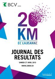 JOURNAL DES RESULTATS - 20 km de Lausanne
